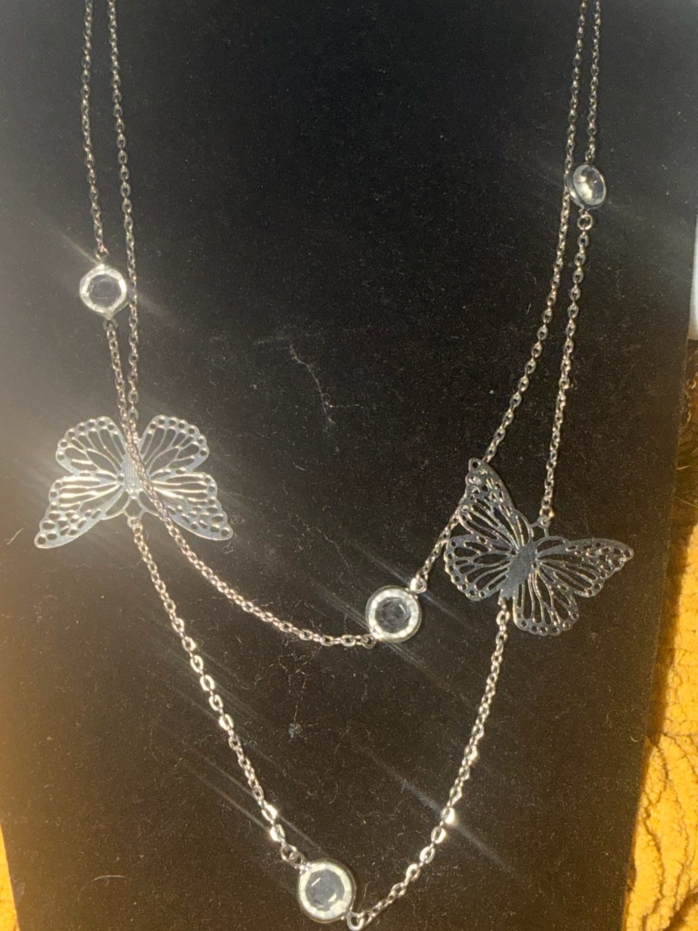 Silver Butterfly Multi-Strand Necklace - Women Jewelry